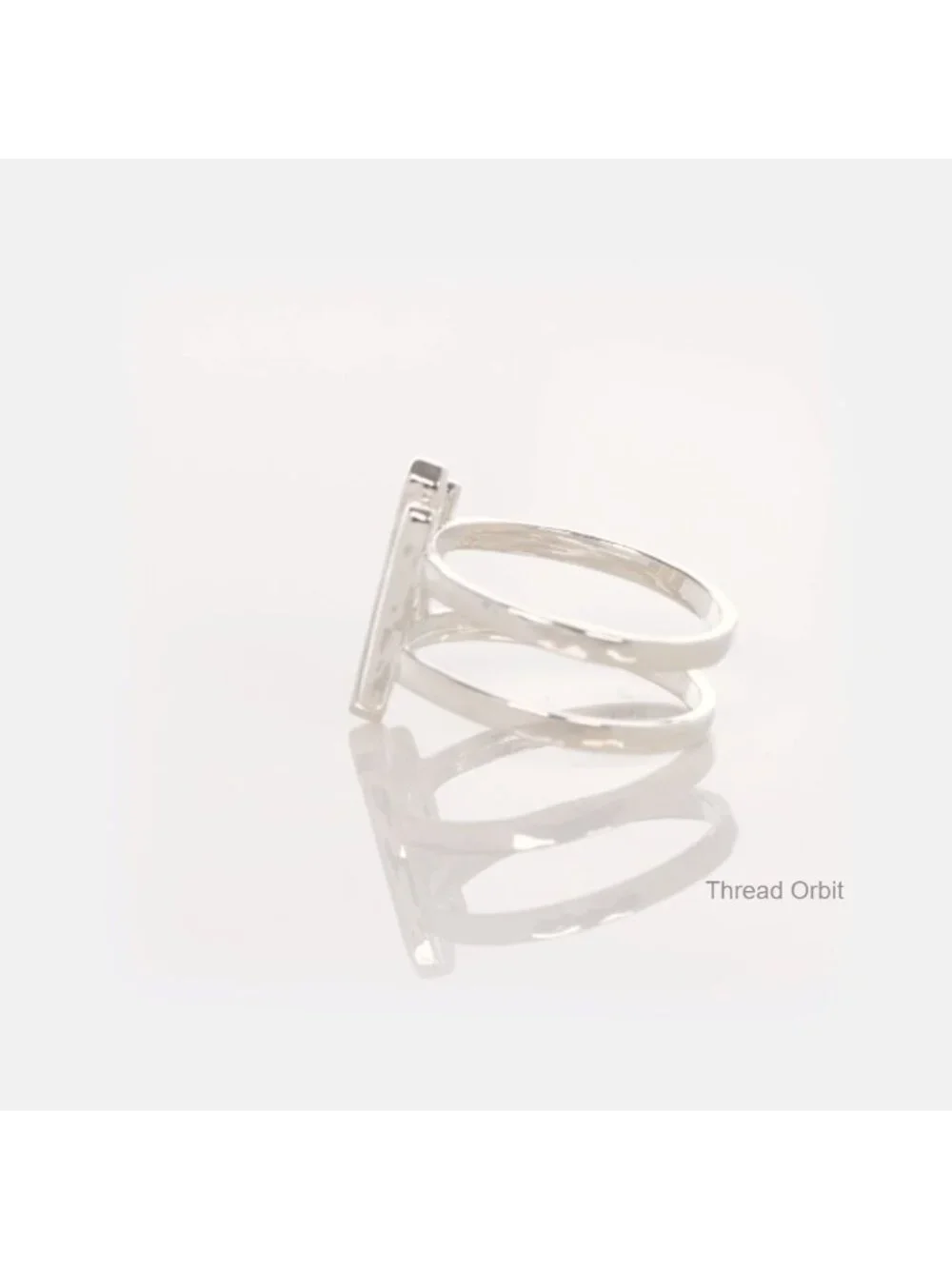 Compressed Turquoise Three-Bar Ring in Sterling Silver, Statement